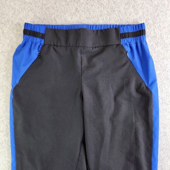 Fabletics Joggers Womens M Black Blue Windsor Zip Pockets Wicking Stretch Ankle - Picture 2 of 16